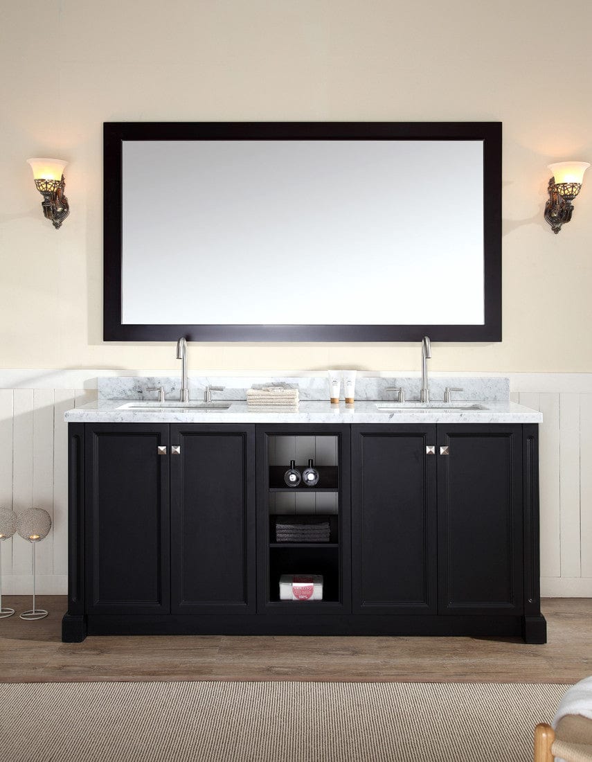 Ariel Westwood 73 Double Sink Vanity Set in Black