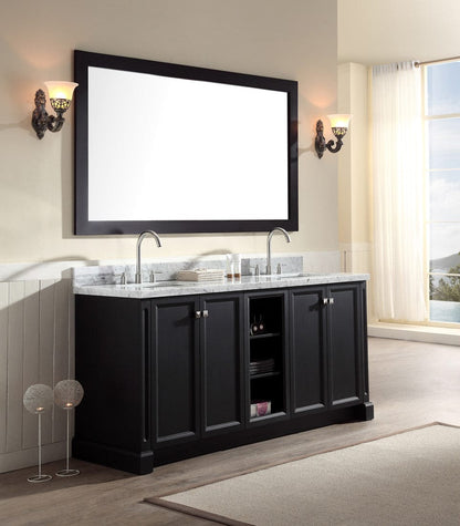 Ariel Westwood 73 Double Sink Vanity Set in Black