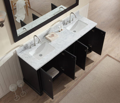 Ariel Westwood 73 Double Sink Vanity Set in Black