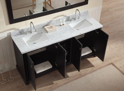 Ariel Westwood 73 Double Sink Vanity Set in Black