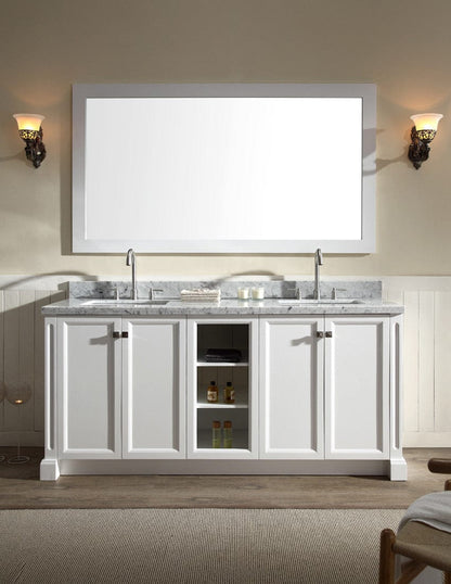 Ariel Westwood 73 Double Sink Vanity Set in White