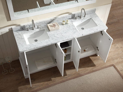 Ariel Westwood 73 Double Sink Vanity Set in White