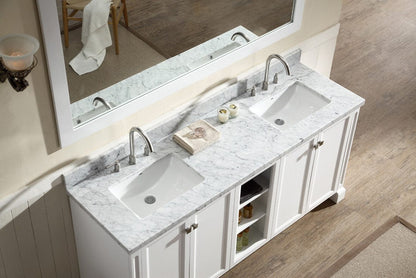 Ariel Westwood 73 Double Sink Vanity Set in White