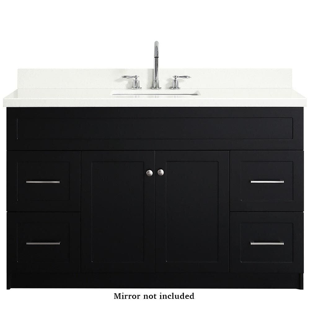 Ariel Hamlet 55 Single Sink Vanity Set With White Quartz Countertop In Black