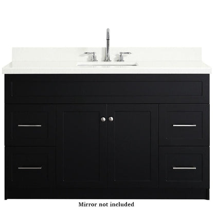 Ariel Hamlet 55 Single Sink Vanity Set With White Quartz Countertop In Black