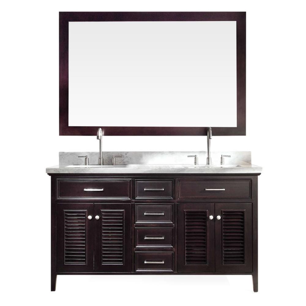 ARIEL Kensington 61" Double Sink Vanity Set in Espresso (D061D-ESP)