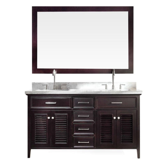 ARIEL Kensington 61" Double Sink Vanity Set in Espresso (D061D-ESP)