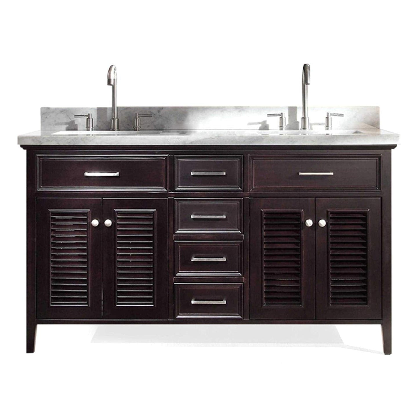 Ariel Kensington 61 Double Sink Vanity Set in Espresso