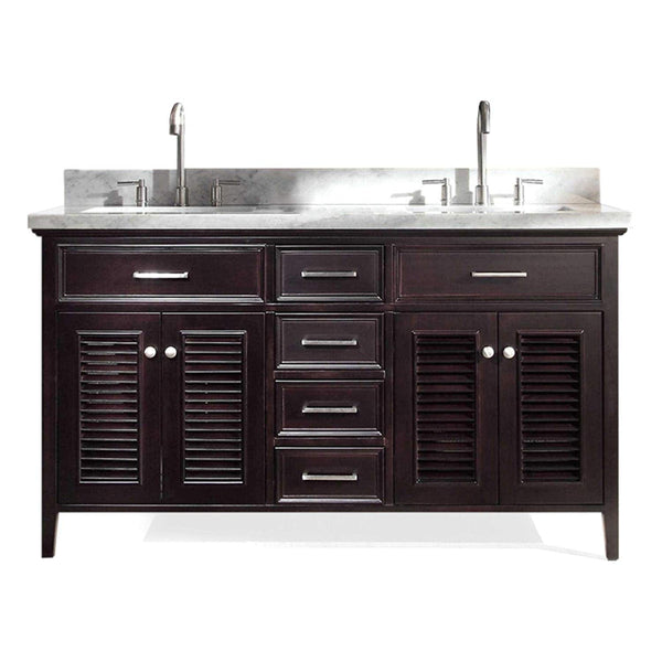ARIEL Kensington 61 Double Sink Vanity Set in Espresso (D061D-ESP)