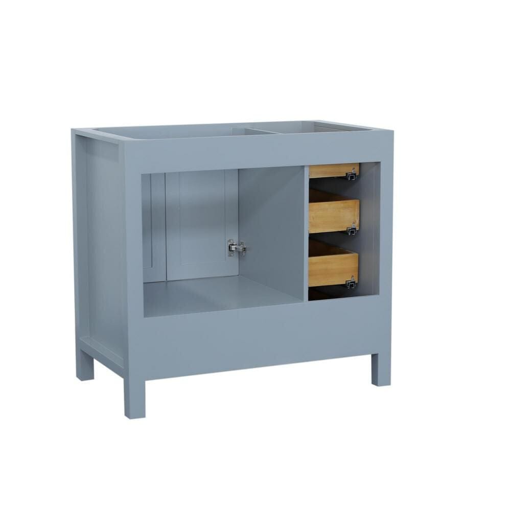 Right Offset Single Sink Base Cabinet Grey 