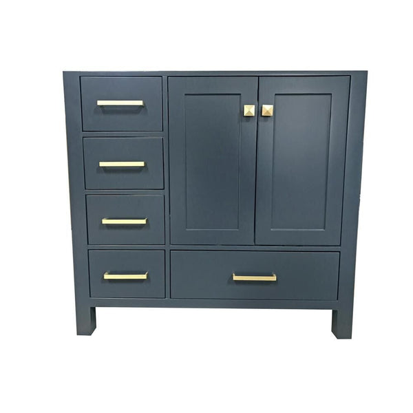 Right Offset Single Sink Base Cabinet In Midnight Blue