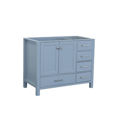 42" Left Offset Single Sink Base Cabinet In Grey 