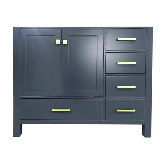 42" Left Offset Single Sink Base Cabinet In Midnight Blue