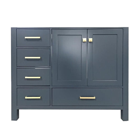 42" Right Offset Single Sink Base Cabinet In Midnight Blue