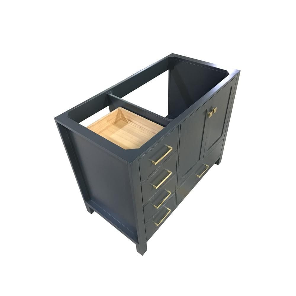 Ariel Cambridge 42 Right Offset Single Sink Base Cabinet In Midnight Blue