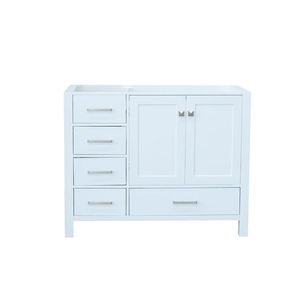 42 Right Offset Single Sink Base Cabinet In White 