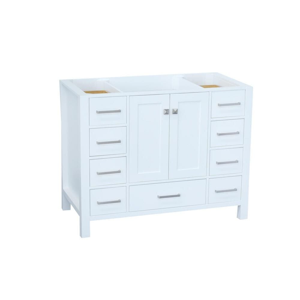 42" Single Sink Base Cabinet In White