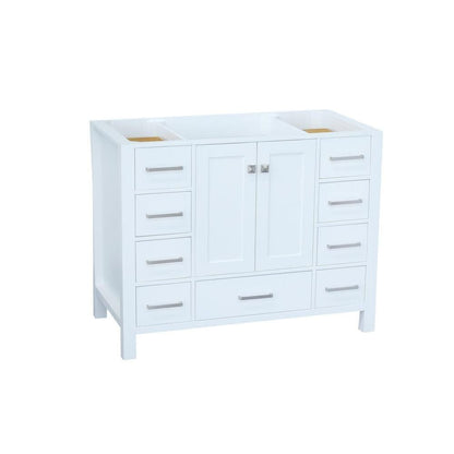 42" Single Sink Base Cabinet In White