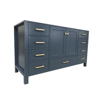 60" Single Sink Base Cabinet In Midnight Blue 