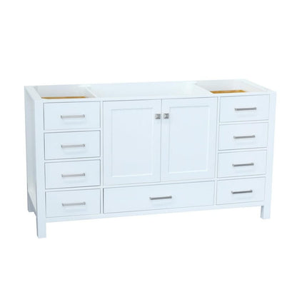 60" Single Sink Base Cabinet In White