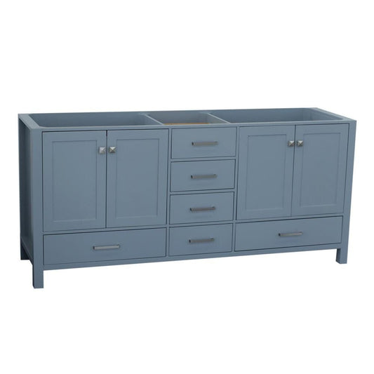 72" Double Sink Base Cabinet In Grey