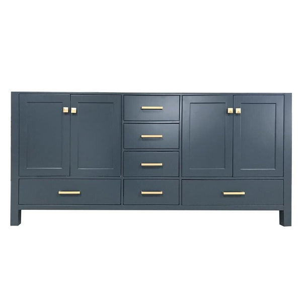 72 Double Sink Base Cabinet In Midnight Blue 
