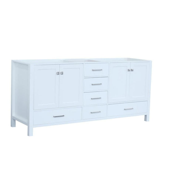 72 Double Sink Base Cabinet In White