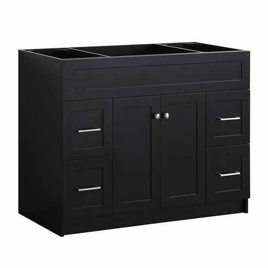 42" Single Sink Base Cabinet In Black