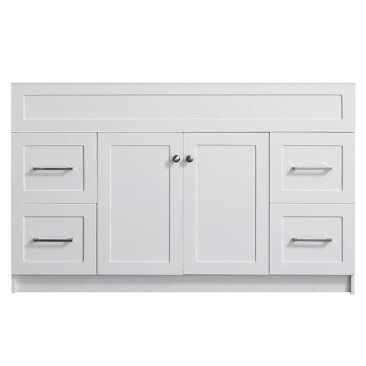 54" Single Sink Base Cabinet In White