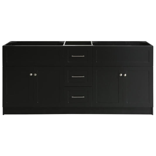 72" Double Sink Base Cabinet In Black