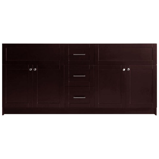 72" Double Sink Base Cabinet In Espresso