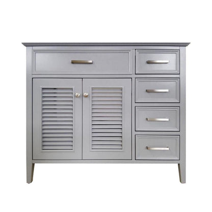 42" Left Offset Single Sink Base Cabinet In Grey 