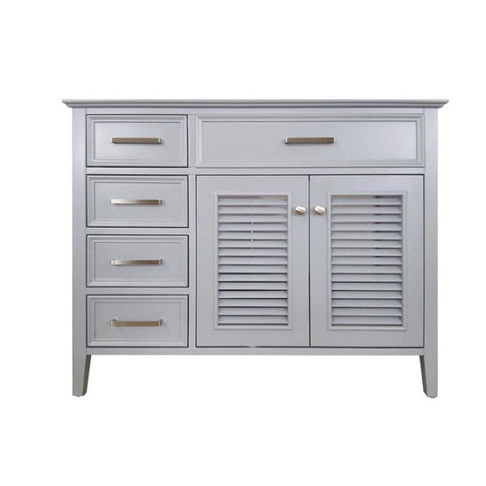 42" Right Offset Single Sink Base Cabinet In Grey 