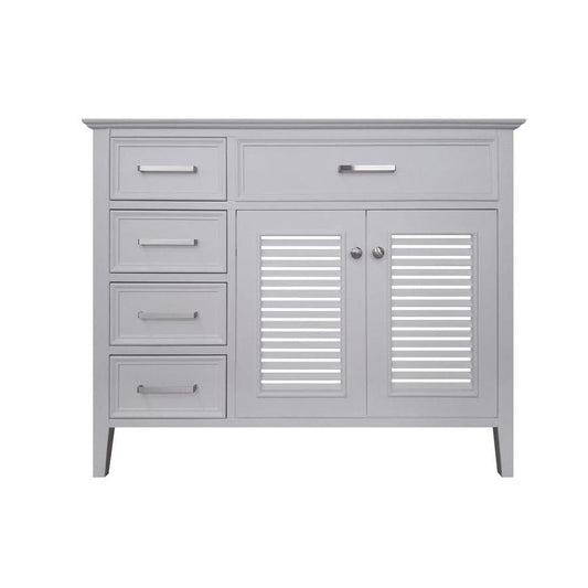 42" Right Offset Single Sink Base Cabinet In White 