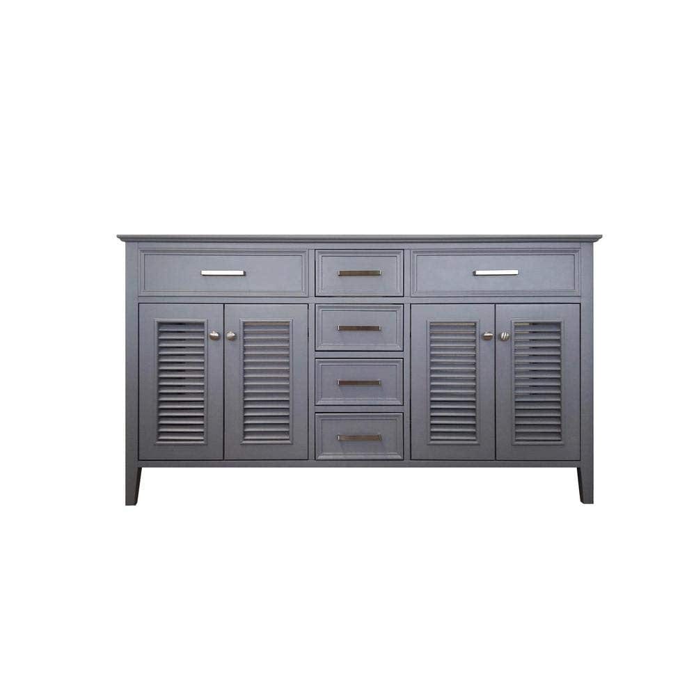 60" Double Sink Base Cabinet In Grey