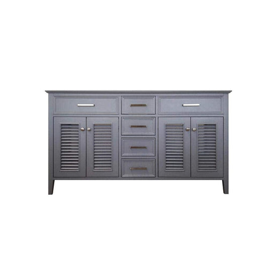 60" Double Sink Base Cabinet In Grey