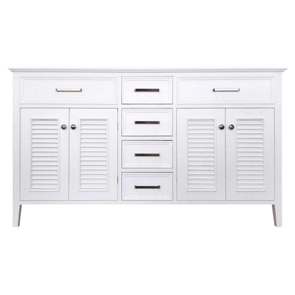 60" Double Sink Base Cabinet In White