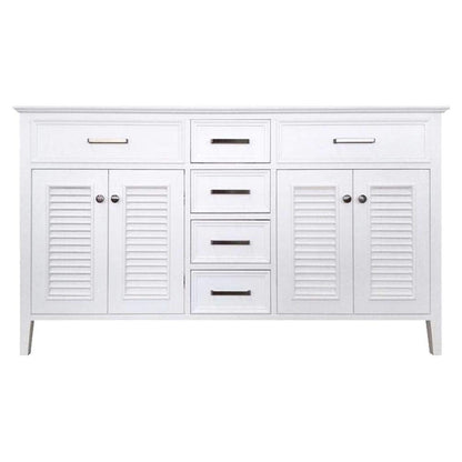 60" Double Sink Base Cabinet In White