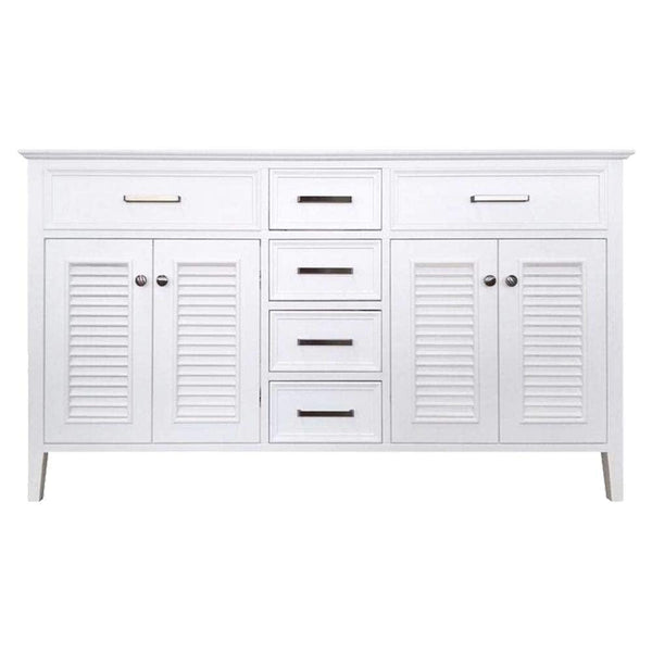 60 Double Sink Base Cabinet In White