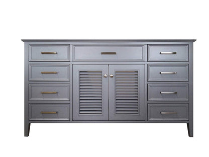 60" Single Sink Base Cabinet In Grey