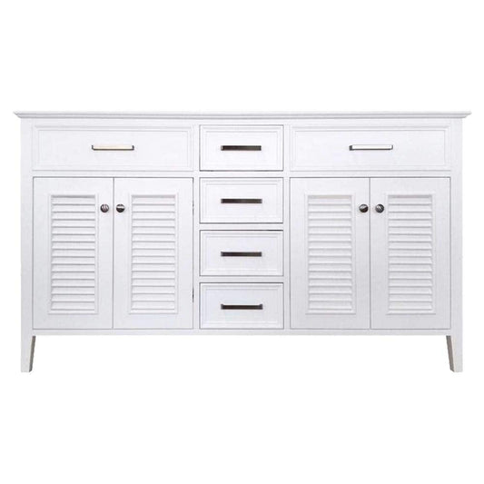 60" Single Sink Base Cabinet In White