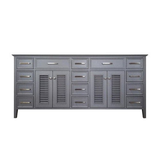 72" Double Sink Base Cabinet In Grey