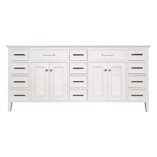 72" Double Sink Base Cabinet In White