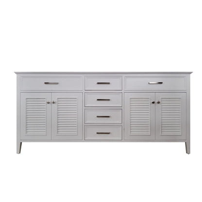 72" Double Sink Base Cabinet In White II