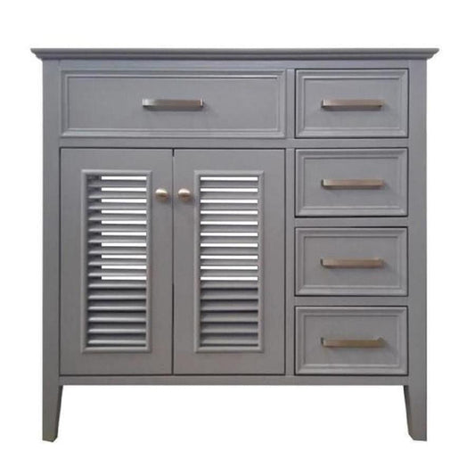 36" Left Offset Single SInk Base Cabinet In Grey 