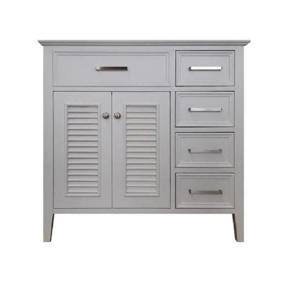 36" Left Offset Single SInk Base Cabinet In White 