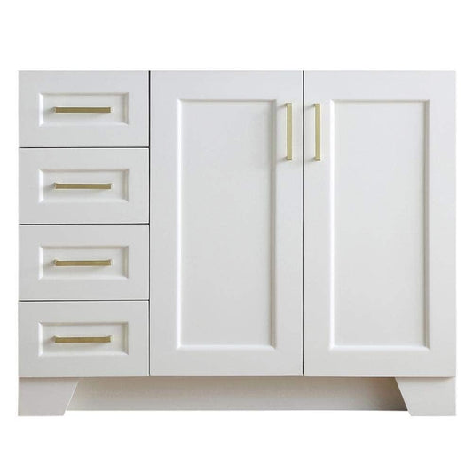 Ariel Vanity Base Cabinets Ariel Taylor 42 Right Offset Single Sink Base Cabinet In White