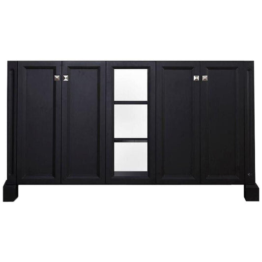 61" Double Sink Base Cabinet In Black