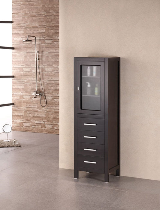 Design Element CAB004 | London 60" Linen Cabinet in Espresso