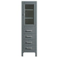 Design Element London 66" Gray Transitional Tall Linen Cabinet